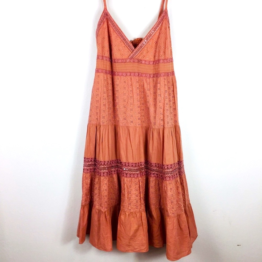 Boho Eyelet cotton dress sz S - Picture 4 of 7